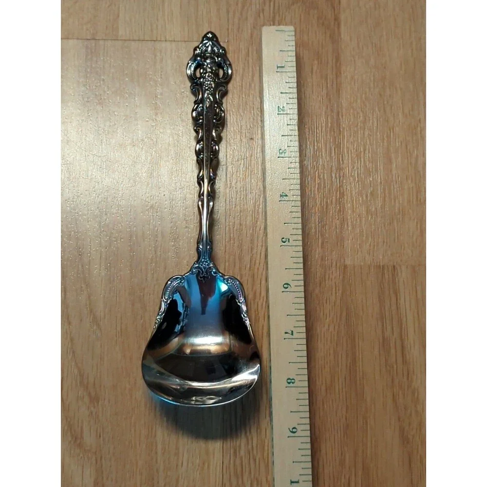 Oneida Da Vinci Stainless Casserole Serving Spoon Cube Mark